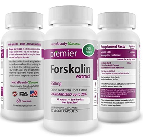 FORSKOLIN EXTRACT 100% PURE COLEUS FORSKOHLII Weight Loss 250mg 20% STANDARDIZED