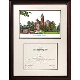 Auburn Tigers Framed Scholar Diploma Frame with Lithograph