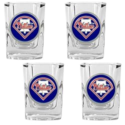 Philadelphia Phillies MLB 4pc Square Shot Glass Set by Great American Products