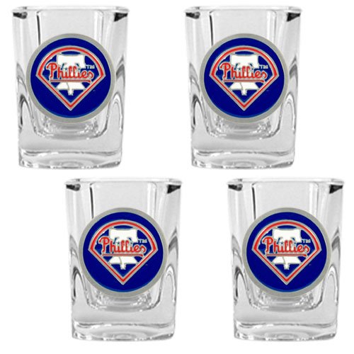 Philadelphia Phillies MLB 4pc Square Shot Glass Set