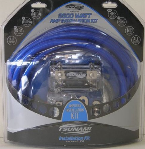 Brand New Tsunami Amp01bl 1/0 Awg Gauge Complete Car Amplifier Wiring Install Kit Made with Oxygen Free Copper - Handles More Than 3,500 Watt Rms