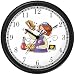 Girl with Gragger during Purim Judaica Jewish Theme Wall Clock by WatchBuddy Timepieces (White Frame)