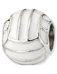 Reflections Beads Silver Enamel Volleyball Sports Bead