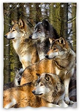 Customize Wolf Window Curtain for Living Room, Bedroom, and Kids Rooms Polyester Window Curtain 52"x72"(One Piece)