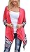 Relipop Women Winter Long Sleeve Irregular Printing Stitching Cardigan Jacket (X-Large, Red)