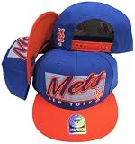 New York Mets Two Tone Plastic Snapback Adjustable Plastic Snap Back Hat / Cap
