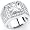 Solid Sterling Silver Cubic Zirconia Rhodium Plated Men's Ring with Beautiful CZ Stones Please specify size: 10