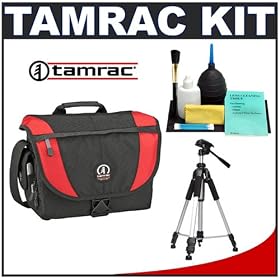 Tamrac Adventure Messenger 4 DSLR Camera Bag (Red Black) + Tripod + Accessory Kit for... by Tamrac
