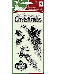 From Amazon.com. Click for details:
 Art and Craft Supply: Inkadinkado 5 -Piece Christmas Silhouettes Clear Stamp - EKS Art and Craft Supply: Inkadinkado 5 -Piece Christmas Silhouettes Clear Stamp - EKS
