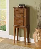 IMAGE OF Jewelry Storage Armoire in Nut Brown Finish