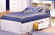 Contemporary Twin Size Mate's Bed with Headboard in Pure White Finish By SouthShore Furniture