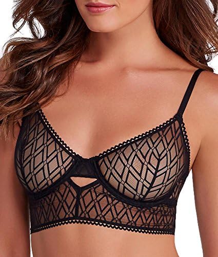 Else Lingerie Baklava Longline Bra, 30D, Black