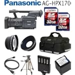 Panasonic Pro AG-HPX170 3CCD P2 High-Definition Camcorder w/10x Optical Zoom (no P2 Card) + Battery + Two 32GB Cards + 0.45X Wide Angle Lens + 2x Telephoto Lens + Case + Tripod + Led Light + Travel charger + Filter Kit