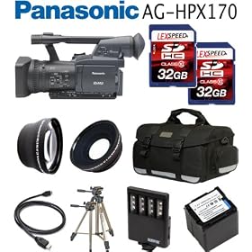 Panasonic Pro AG-HPX170 3CCD P2 High-Definition Camcorder w/10x Optical Zoom + Willoughby's Advanced Shooter & ShotGun Package