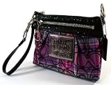 Coach Poppy Signature C Tartan Pink Demi Clutch Purse Handbag Style 43286