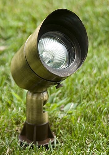Dabmar LV131-ABS Cast Brass Spot Light, 20W 12V Mr16, Antique Brass Finish