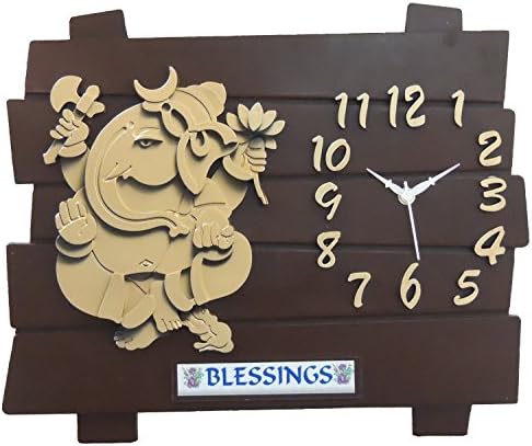Bazaar Pirates Ganesha Wall Clock Standard Black, Golden