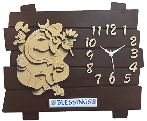 Bazaar Pirates Ganesha Wall Clock Standard Black, Golden