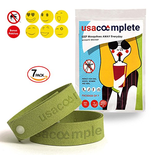 Natural 7 Mosquito Repellent Bracelet Plus 6 Patches for Kids & Adults (Green) Natural 7 Mosquito Repellent Bracelet Plus 6 Patches for Kids & Adults (Green)