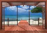 Produkt-Bild: Fototapete "El Paradiso", 388 x 270 cm, 8-teilig, paradiesischer Ausblick auf das blaue Meer, Karibik, gestochen scharfe XXL-Ansicht verf&uuml;gbar.