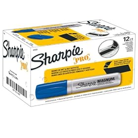 Sharpie Magnum Permanent Marker, Blue, 12 Markers (44003)