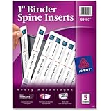 Avery Custom Binder Spine Inserts, 1 Spine Width, 8 Inserts per Sheet, 5 Sheets per Pack (89103)