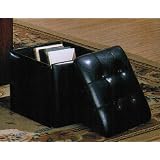 Storage Ottoman in Espresso Bycast Leather