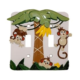 MONKEY kids Double SWITCHPLATE COVER switch plate