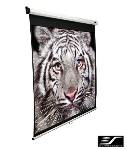 Elite Screens Manual Pull Down Projection Screen, 4:3 Aspect Ratio-84in (Matte White)