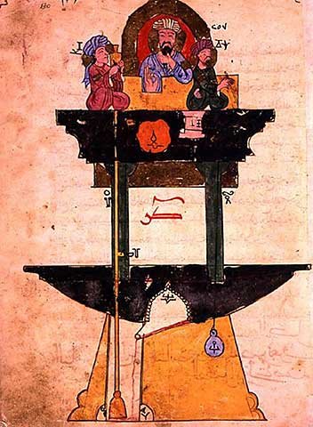 Cover image : Kunstreproduktion: Islamic School, Water clock with automated figures, from 'Treaty on Mech, 59 x 80