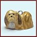 MiniPets Sterling Silver Enameled Pekingese Dog Charm