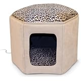 K&H Manufacturing Thermo-Kitty Sleephouse Tan/Leopard 12-Inch by 17-Inch 4 Watts