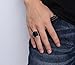 HIJONES Men's Stainless Steel 19mm Blue Sky Stone Cut Gemstone Ring Size 12