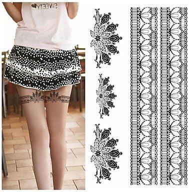 JYT Legs Sexy Silk Stockings Feather Peacock Fan Tattoo Stickers Temporary Tattoos(1 pc)