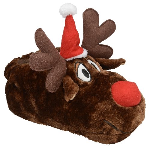 DUNLOP MENS WOMENS BOYS NOVELTY SLIPPERS BOOTS REINDEER LARGE