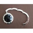 Compact Rock Crystal Folding handbag hook, purse holder, great gift for any occasions birthday, wedding, break up, buy 3 for free shipping - Black'