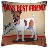 Jack Russell Mans Best Friend Cushion - Martin Wiscombe Cushions
