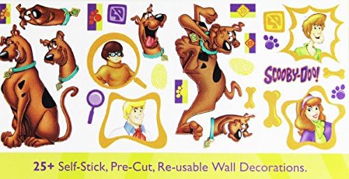 SCOOBY-DOO 25+ JUNBO WALL STICKER ART DECORATION STICK-UPS REUSABLE CARTOON