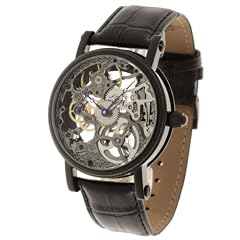 Yves Camani Herren-Armbanduhr Jules Skelett Handaufzug schwarz YC1021-C