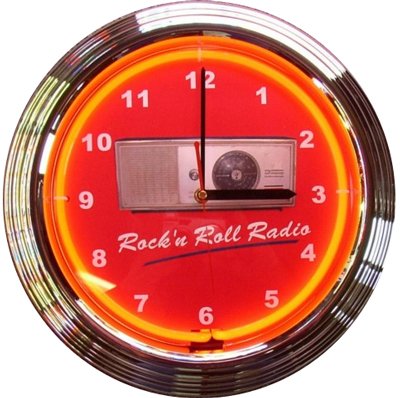 Rock N Roll Radio Neon Clock