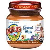 Earth's Best Organic 2nd Gourmet Meals, Tender Beef Spinach, 4 Ounce Jars (Pack of 12)
From Earth's Best
