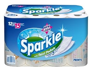 Sparkle Paper Towels, Print, 12 Large Rolls