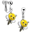 Handcrafted Buzzing Bumble Bee Clip Earrings