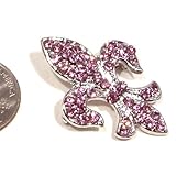 Purple Austrian Rhinestone Fleur de lis Silver-Plated Brooch Pin