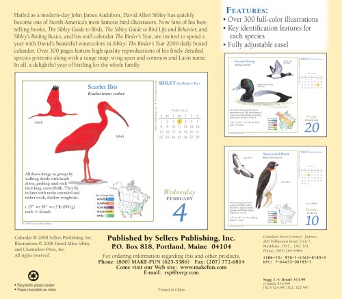 Sibley: The Birder's Year 2009 Daily Boxed Calendar (Calendar) under Animals in The Books Store