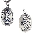 St. MIchael & Guardian Angel Medal, 24" endless, stainless steel chain