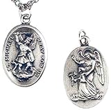 St. MIchael & Guardian Angel Medal, 24" endless, stainless steel chain