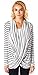 Popana Criss Cross Stripe Cardigan Top - Made in USA