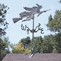 Windblown Wicked Witch Metal Weathervane: Roof Mount