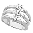 14K White Gold Diamond Three-Stone Ring - 0.75 Ct.